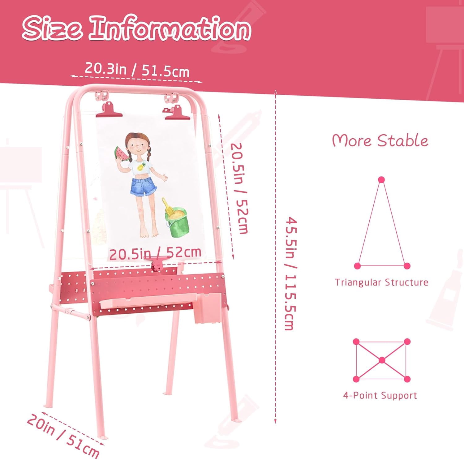 FUNLIO Foldable Outdoor Easel for Kids Aged 3+, Waterproof & Sunproof Kids Easel with 2 Acrylic Boards