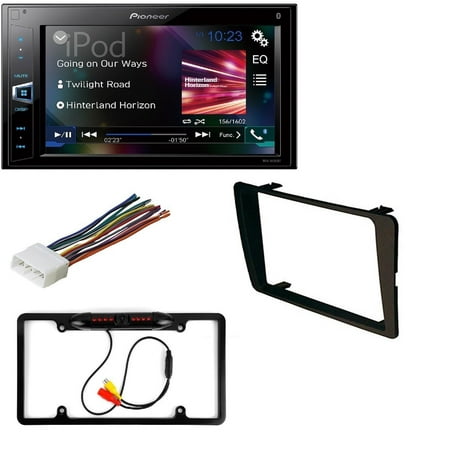 Non Si Model - HONDA 2001 - 2005 Civic Non SI Models Car Dash Install Mounting Trim Bezel Panel Kit + Harness + Cache Rear View Mini Camera Pioneer MVH-AV290BT 6.2