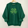 thumbnail image 2 of FDGIU Cute Saint Patrick's Day Pullover for Women - Soft Green Shamrock Print Long Sleeve Crew Neck Tunic Top, 2 of 6