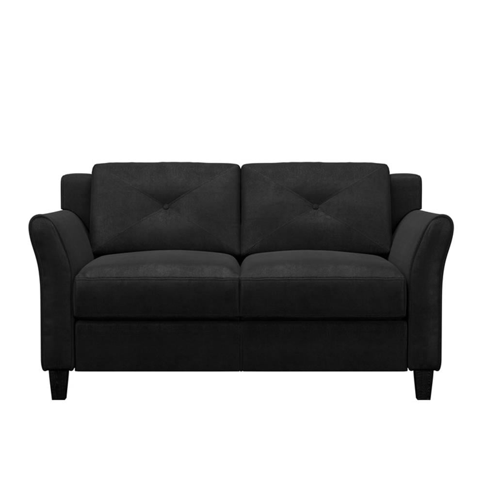 Home Square 3-Piece Set with Microfiber Chair & Loveseat & Sofa in Black