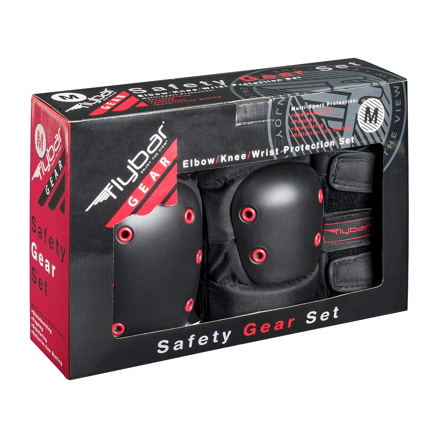 Flybar Kids Knee Pads and Elbow Pads Set, Wrist Guard, Multi Sports Protective Gear, Adjustable, ,Ages+
