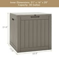 thumbnail image 4 of Costway 30 Gallon Deck Box  Storage Container Seating Tools Organization Deliveries Brown, 4 of 9