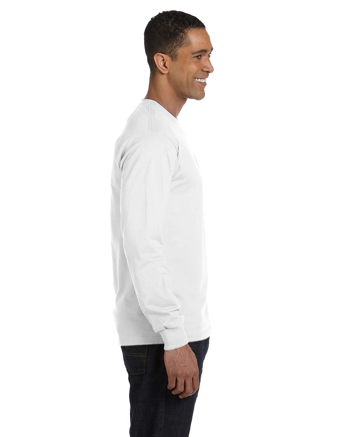Mens 5.2 oz. ComfortSoft Cotton Long-Sleeve T-Shirt 5286 (2 PACK) - image 2 of 3