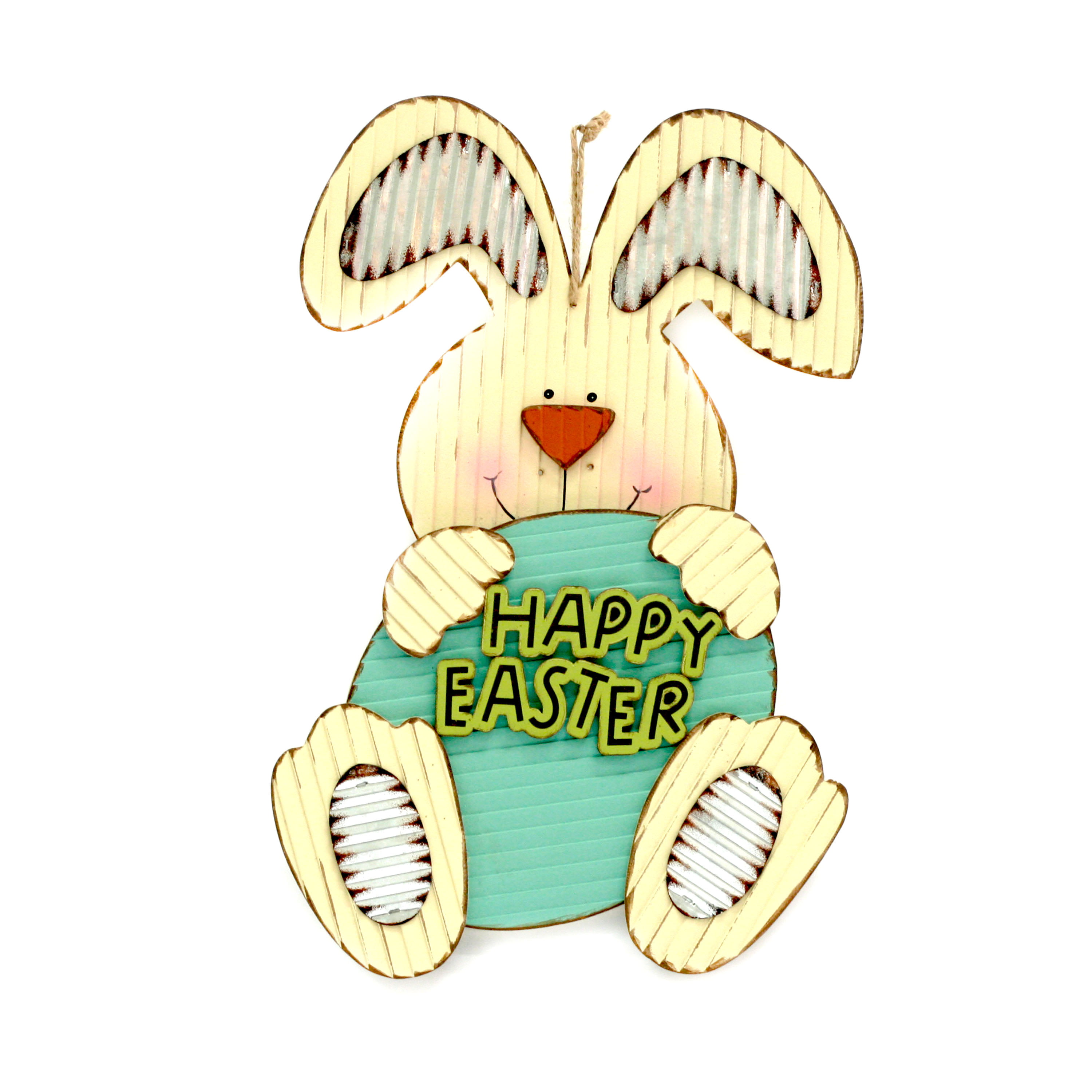 1 Pcs Wooden Listed Easter Rabbit Pattern Greeting Sign Hanging Door Decor G 