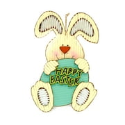 Easter 17-inch Vintage Happy Easter Bunny Wood Hanging Décor