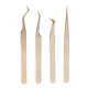 thumbnail image 3 of 8PCS Eyelash Extension Tweezers Set Stainless Steel Straight Curved Tip Tweezers for Beauty Eyelash Tools Pearly Gold, 3 of 4