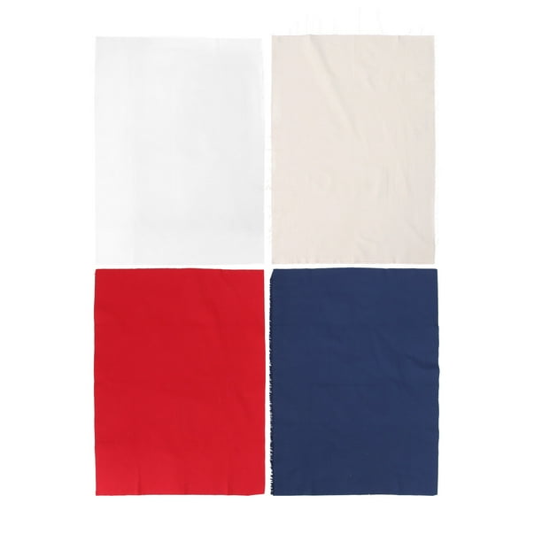 EeaseMX 4 piezas de tela bordada de lino y algodón liso bordada para uso artesanal para el hogar, mujeres, niños, manualidades, costura de punto de cruz (colores mezclados)
