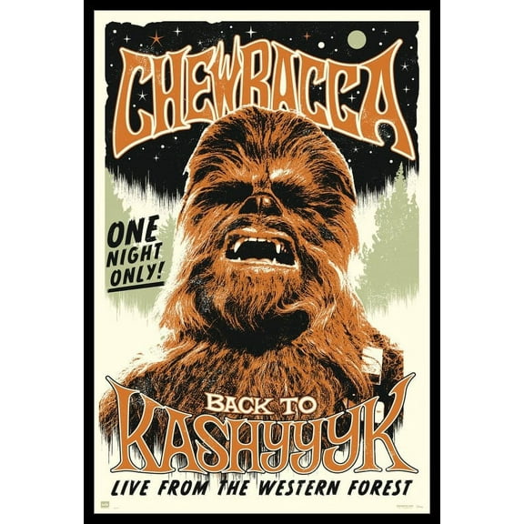 Star Wars Chewbacca Rock Laminated & Framed Poster (24 x 36)