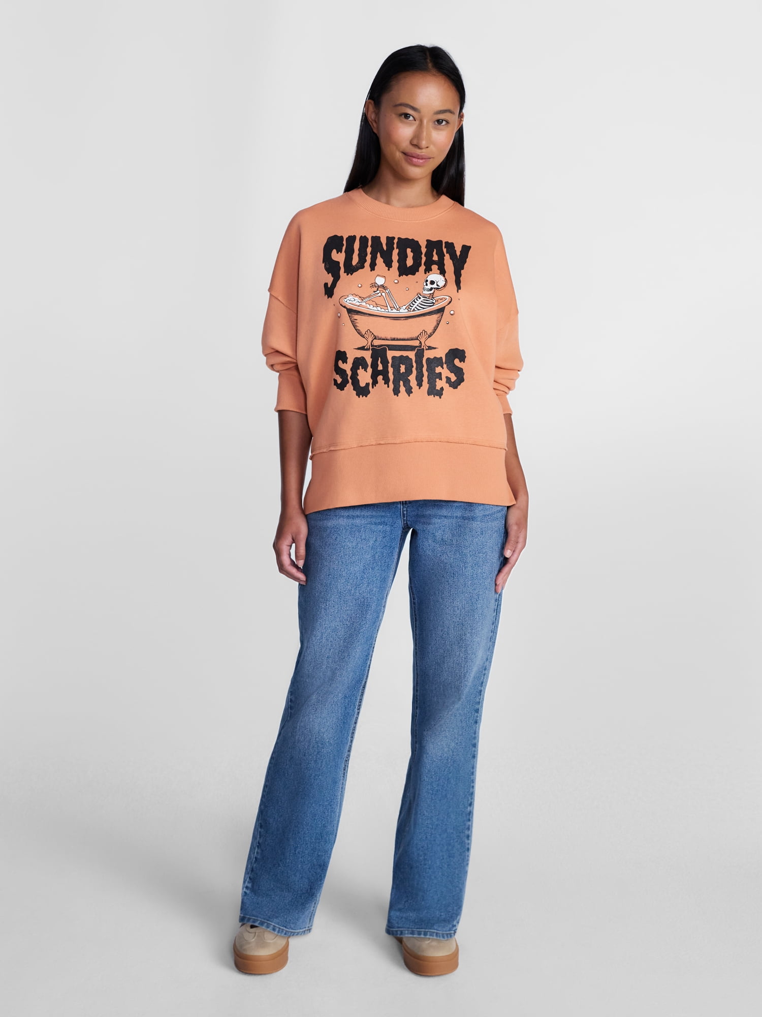 Women's Halloween Sunday Scaries Graphic Fleece from Way to Celebrate, Sizes S-4X