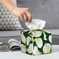 thumbnail image 4 of Tissue Box Cover, Calla Lily Flowers Petal Leather Tissue Box Holder - Tissue Case Facial Paper Organizer for Bathroom, Vanity Countertop, Tabletop, Car, Night Stands,, 4 of 5