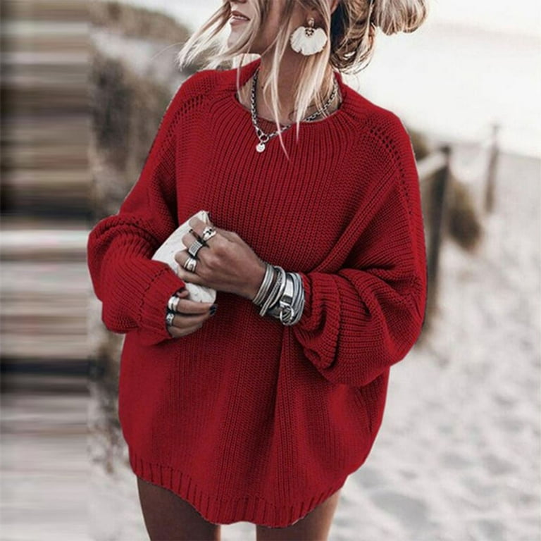 Sandsynligvis Generalife Mikroprocessor Zedker Oversized Sweaters for Women, Sweater for Girls Women Fashion Casual  Long Sleeve Solid Color Sweater Loose Bat Sleeve Plus Size Sweater -  Walmart.com
