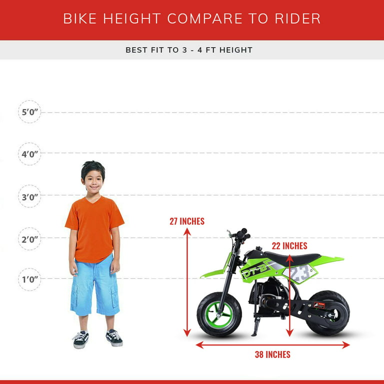 GBmoto 50cc Kids Dirt Bike Kids Pit Bike, Mini Motorcycle, Kids Pocket Bike