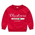 thumbnail image 3 of Toddler Girls' Long Sleeve Crew Neck Tee T-Shirt Cute Pullover Top for Kids with Santa Pattern Print Top Tees Size 100 ,Red, 3 of 3