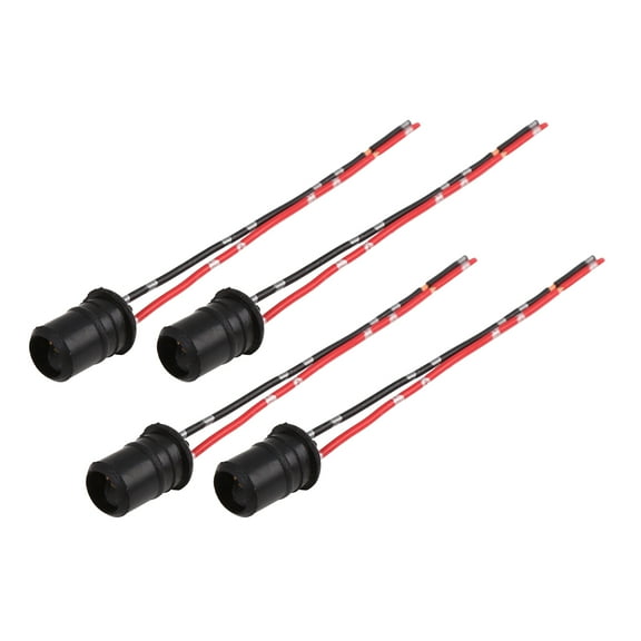 DC 12V T10 Car Light Socket Plug LED Bulb Wire Harness Extension Connector 4pcs