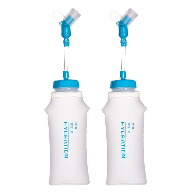 Hervidor 2 uds., 500ml, botella de agua deportiva plegable de TPU suave para paquete de hidratación AFISHTOUR Hervidor