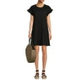 thumbnail image 3 of Time and Tru Women's Flutter Sleeve Tiered Dress, 3 of 5