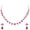 Red, variant on Women's Gold Tone Red Cubic Zirconia Single Line Necklace Earrings Set for Brides and Weddings