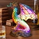 thumbnail image 5 of Lámpara de cristal única resina teñida elefante dragón manchado luz de noche 2 piezas, 5 of 8