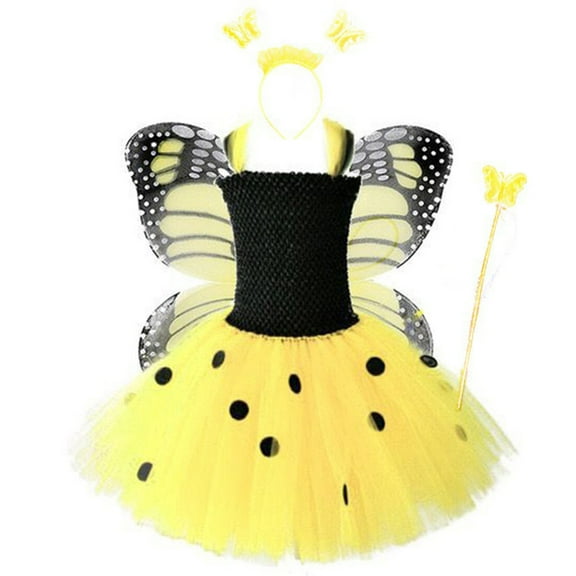 Phenas Fairy Halloween Princess Tutu Costume Dress for Girls Holiday Birthday Christmas Party Dress Up