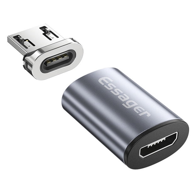 Adaptador de cable micro para teléfono Essager Cable de datos de alimentación para teléfono móvil Convertidor de aleación de aluminio, Micro a Micro sidaley EL5346-04B