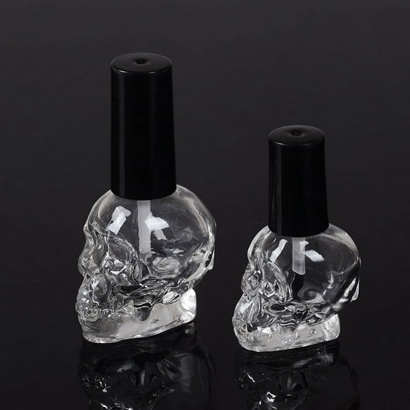 10/15ml Empty nail polish bottle clear glass with brush refillable steamed head