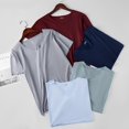 thumbnail image 3 of Camiseta De Manga Corta Sin Costuras De Seda De Hielo Para Hombre Con Cuello En V Verano Slim Fit Media < LK0526 >, 3 of 3