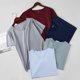 thumbnail image 3 of Camiseta De Manga Corta Sin Costuras De Seda De Hielo Para Hombre Con Cuello En V Verano Slim Fit Media < LK0526 >, 3 of 3