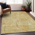 thumbnail image 3 of HomeRoots 672759 8 x 10 ft. Gold & Beige Geometric Transitional Washable Machine Made Rectangle Area Rug with UV Protection, 3 of 6