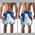 thumbnail image 3 of luoweisi Men's Beach Shorts Quick Dry Swim Trunks with Mesh Lining Galaxy Polar Bear S, 3 of 5