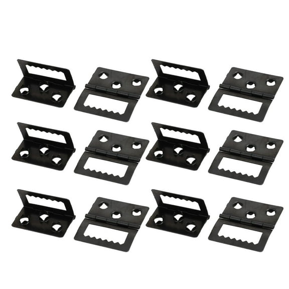 Uxcell 32mmx20mmx5mm Half Open Photo Frame Back Hinge Backplane Buckle Black 12pcs
