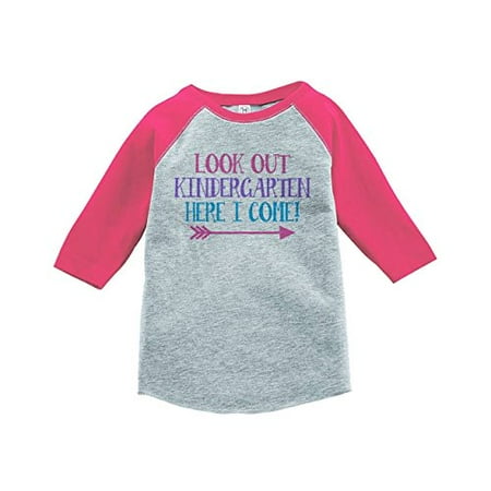 

Custom Party Shop Girls Look Out Kindergarten Pink Baseball Tee