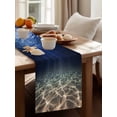 thumbnail image 4 of Deep Blue Ocean Table Runner, Underwater World Clear Water Ripple Sunlight Cotton Linen Kitchen Table Decoration Washable Dining Tabletop Runners for Home Party Decor 13x36 Inches, 4 of 9