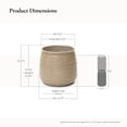 thumbnail image 2 of LuxenHome Sandstone Finish Fiber Clay Outdoor Planter with Wavy Ridges, Modern Neutral Garden Accent, 2 of 11