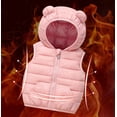 thumbnail image 4 of Girls Puffer Vest Hooded Pink Down Vest Full-Zip Lightweight Sleeveless Bear Ears down Jacket Kids Boys Winter Vest 4-5 Years, 4 of 9