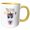 Yellow/White, variant on 3drose, Adorable Staffordshire Bull Terrier Dog King for a Day in a Crown, 11oz Mug