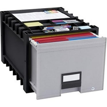 Storex  12.8 x 14.7 x 18.3 in. Heavy Duty Letter Archive Storage Drawer, Black