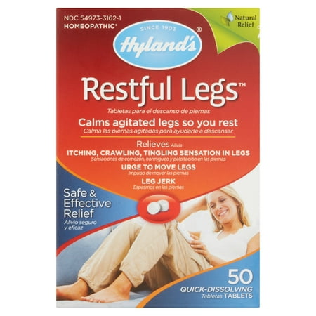 Hyland's Restful Legs Tablets, Natural Relief of Itching, Crawling, Tingling and Leg Jerk, 50 Count