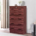 thumbnail image 2 of Pemberly Row Commode Haute en Bois à 5 Tiroirs pour Chambre, Acajou, 2 of 10