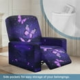 thumbnail image 3 of HELLHERO Butterfly Print Recliner Chair Covers Couch Covers for Reclining Couches Electric Power Lift Recliner Chair Non Slip Cover with Pockets, Purple, 3 of 8