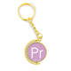 thumbnail image 1 of Quimica elementos periodo cuadro lantanidos Praseodymium pr Anillo de oro de metal llavero llavero, 1 of 3