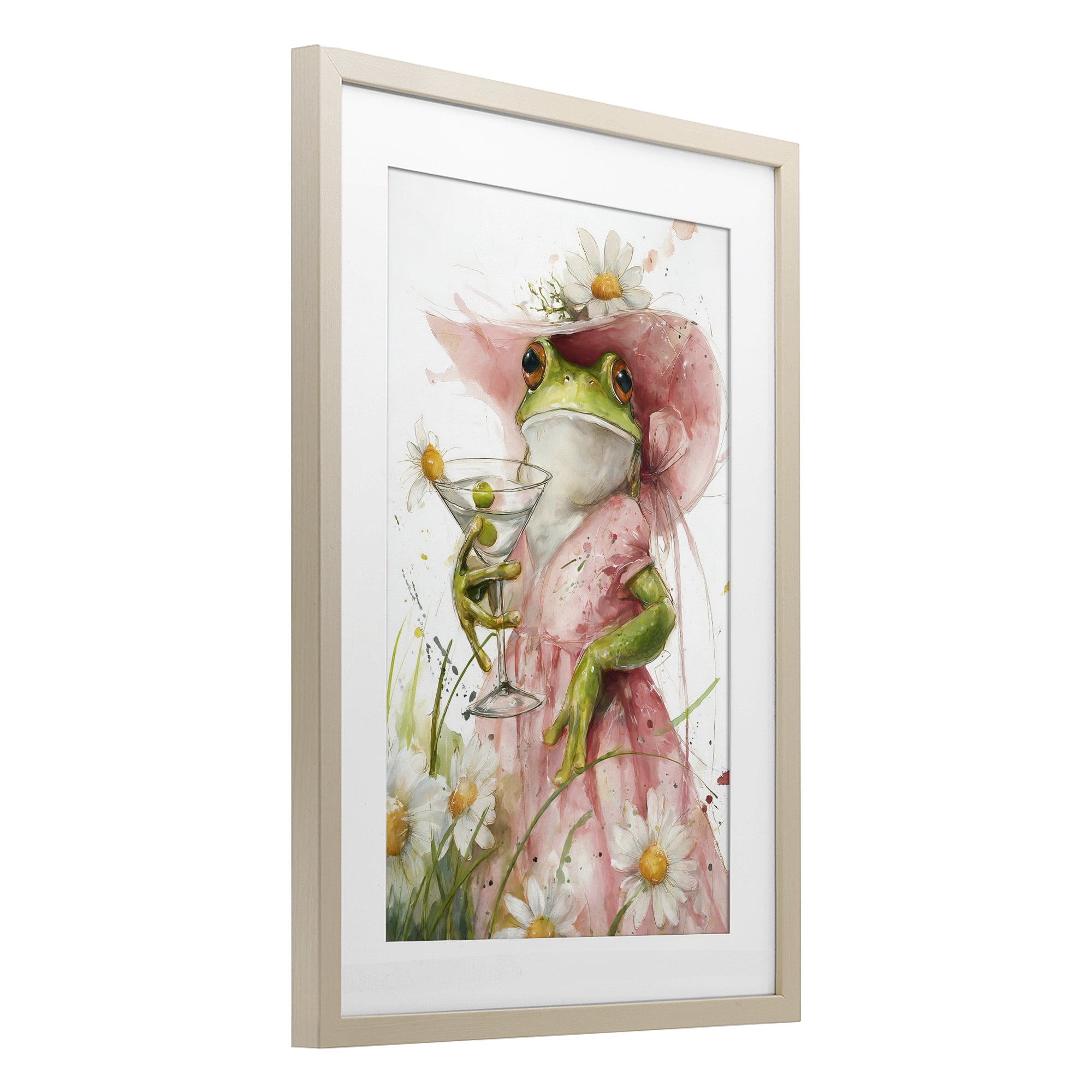 Stupell Industries Martini Hoppy Hour Birch Framed Print Under Glass, design by Tina LeCour