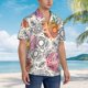 thumbnail image 3 of Balery Skull and Flowers Camisas hawaianas de manga corta para hombre, camisas playeras de corte holgado, camisas de vacaciones con botones,3X-Large, 3 of 7