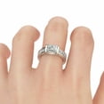 thumbnail image 3 of HeartsAndYou 3ct Emerald Cut Moissanite Engagement Ring for Women 18k White Gold over Silver Princess Accents, 3 of 5