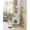 thumbnail image 4 of WoodyWonders 2-in-1 Cat Tree with Litter Box Enclosure - Modern Cat Condo with Scratching Posts, White, 4 of 7