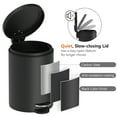 thumbnail image 3 of Innovaze 3.2 and 0.8 Gallon Trash Can Combo, Round Step On Office and Bathroom Trash Can, Black, 3 of 8