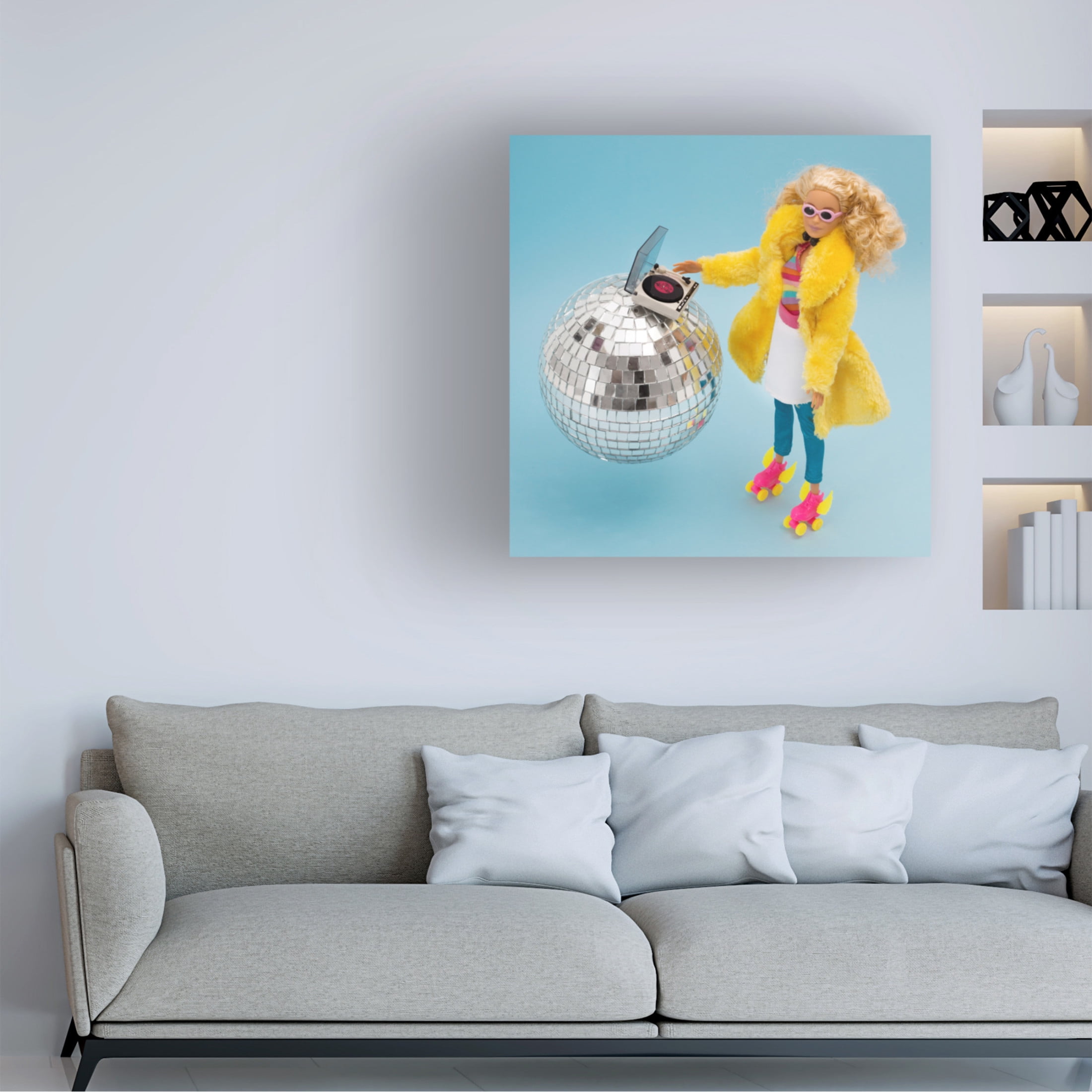 Canvas Wall Art - Julia Ramiro 'Dj' Wall Art for Living Room, Bedroom, or Office Décor by Trademark Fine Art - 18 x 18 Inches