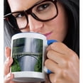 thumbnail image 2 of 3drose, Multnomah Falls and Bridge, Mount Hood Nf, Columbia Gorge, Oregon, 11oz Two-tone Blue Mug, 2 of 6