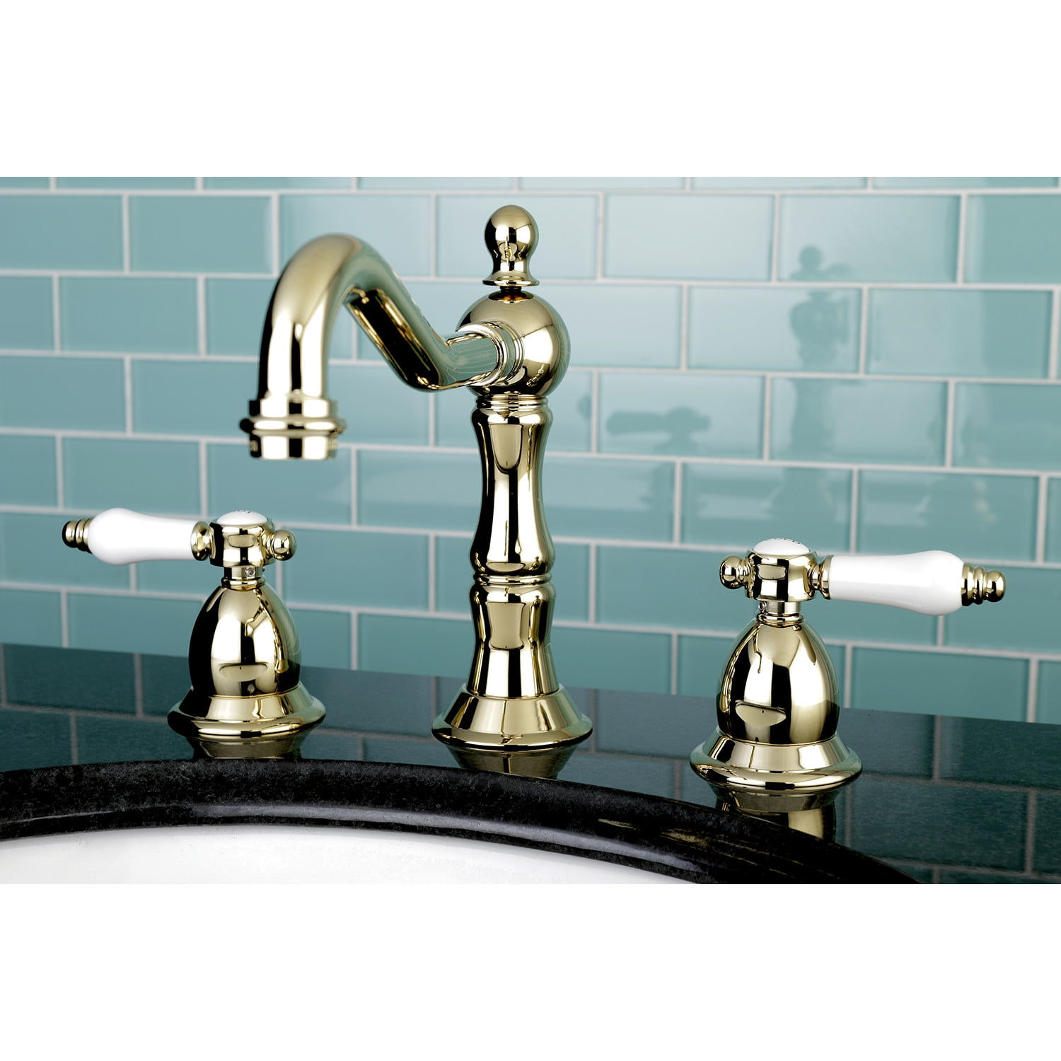 Kingston Brass KS1972BPL 8 in. Widespread Bathroom Faucet, Polished Brass