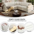 thumbnail image 4 of FFH 88.2" Sectional Sofa with Pull Out Bed, Convertible Sleeper Sofa, 5 Seater Chenille Couch for Living Room, Beige, 4 of 12