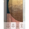 thumbnail image 6 of Boho Sheer Curtains 84 Inch Length 2 Panels Set, Modern Abstract Gold Teal Geometric Art Voile Window Treatment Rod Pocket Curtains Sheers Drapes for Bedroom/Living Room/Kitchen 52"x84"x2, 6 of 7